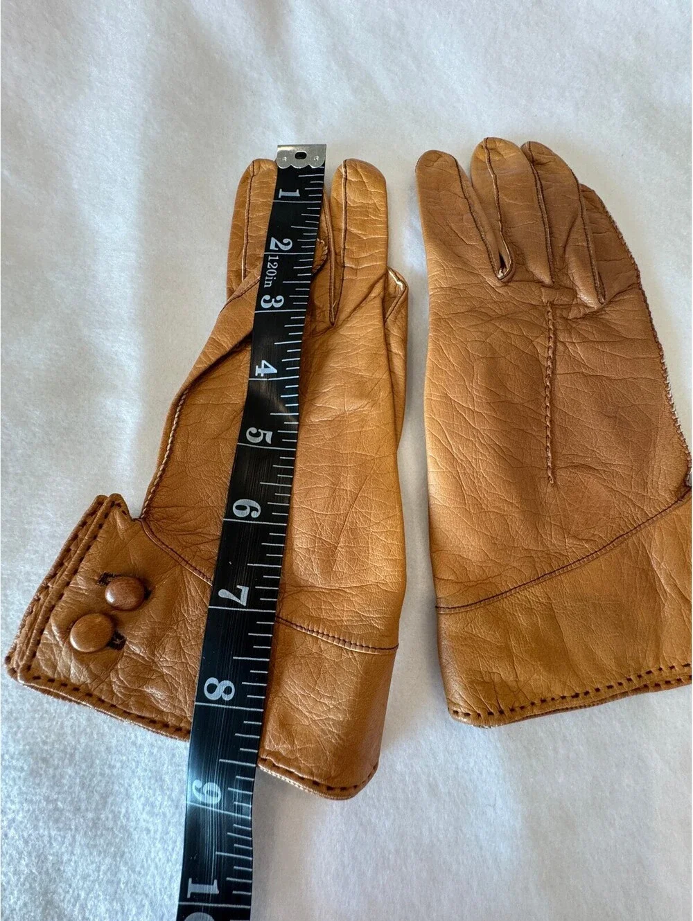 Vintage Aris Kid Leather Ladies Gloves size 6.5 Brown Color
